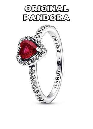 Пандора оригинал из сша 198421c02 кольцо искренние чувства серебро s925 ale нова с биркой original pandora сердце красное сердце камешки