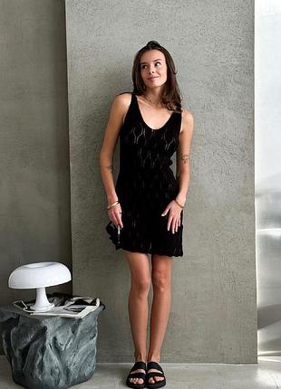 Вязаное ажурное платье пляжное платье хлопок