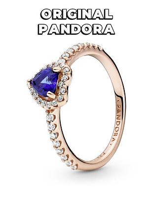 Пандора оригинал из сша 188421c01 кольцо искренние чувства серебро аle met новая с биркой original pandora сердце синее розовое золото камешки