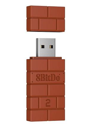8bitdo bluetooth adapter 2 [brown bricks] адаптер для під'єднання геймпадів 8bitdo/switch/ps3-ps5/xbox/wii