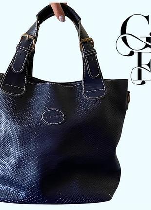 Жіноча шкіряна сумка. tod’s.синя сумка.