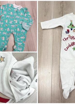 Человечики на мальчика george теплый 3-6 мес рождественский стиль
