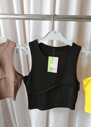 Трикотажный топ майка для дома и прогулок