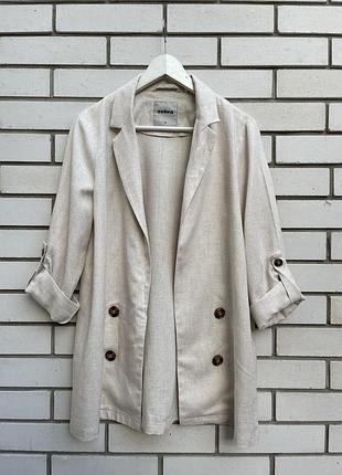 Льон,бежевий піджак,жакет,блейзер,кардиган,етно бохо стиль,zebra