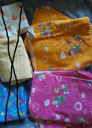 Пеленка байковая времен ссср  120гр гштука осталось 2 розовых и 2 оранж