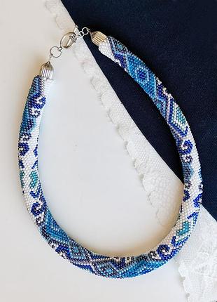 Украшение из бисера колье-жгут "романс"