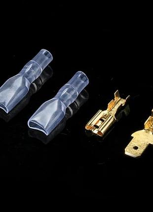 Клеми латунні 6.3мм з кембриком комплект