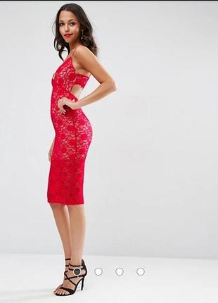 🥰облегающее миди платье с кружевом asos с открытой спинкой2 фото