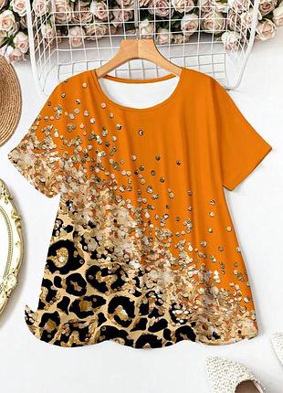 🥰 футболка в леопардовый принт shein 2xl