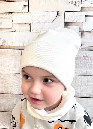 Трикотажний комплект шапка хомут 54 56