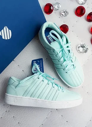 K-swiss оригінал ніжно-блакитні шкіряні кеди устілка з пам'яттю
