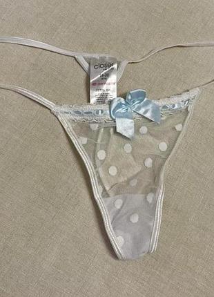 Closer with evie восхитительные белые полупрозрачные стринги как новые