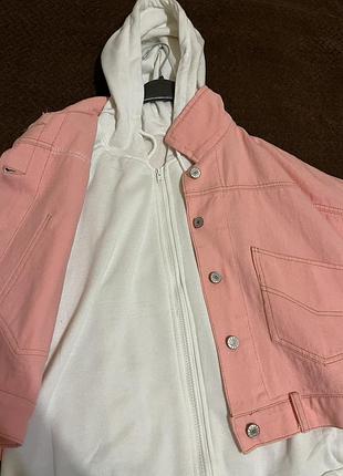 Жіноча куртка з жилеткою рожева