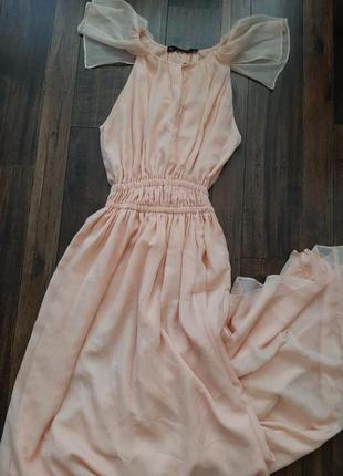 Сукня максі персикового кольору zara