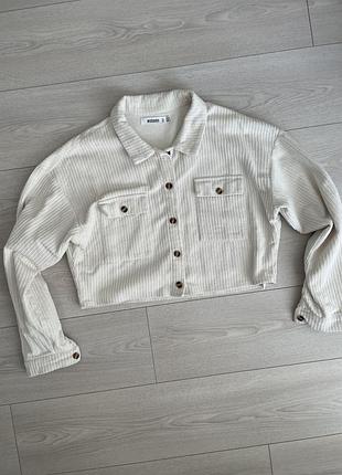 Вельветова укорочена куртка жакет