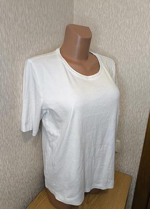 Белая базовая женская футболка canda, размер l.