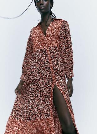 Комбінована принтована віскозна сукня