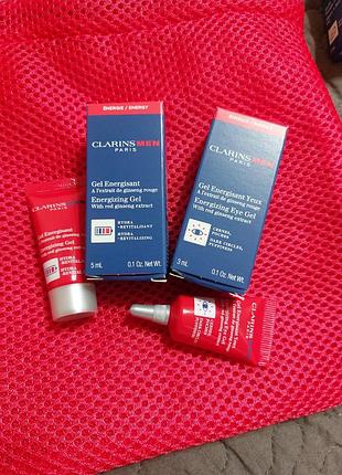 Набір мініатюр clarins men крем під очі і гель для обличчя #розбираю