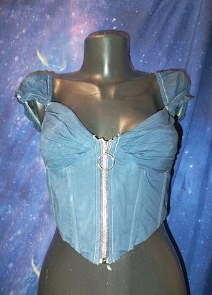 Альт стимпанк топ корсет с перчатками в стиле тай дай oh polly
