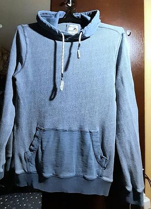 Стильная брендовая кофта с капюшоном, лёгкая туника кенгуру большой рост.