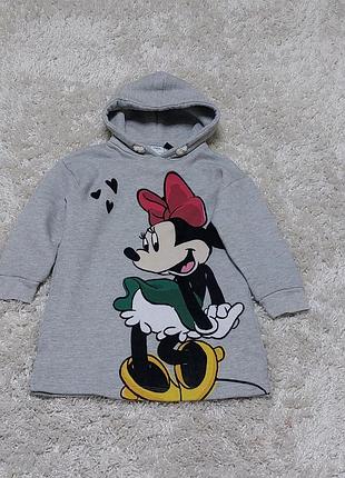 Сукня- худі zara disney 116, 4-6 років,  плаття з мінні, сукня з капюшоном  спортшик, утеплена.