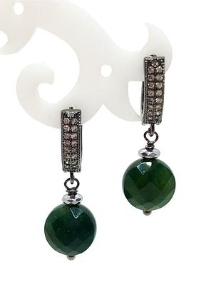 🔺🍀 нарядные серьги-подвески натуральный камень граненый индийский агат