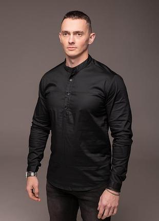 Мужская рубашка хлопок воротничок – стойка очень хорошее качество плотный материал