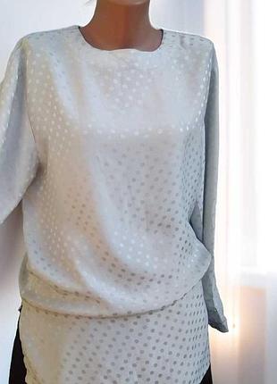 Gabriella benelli шелк классика блуза элегантность винтаж ретро оверсайз горох принт "бабушкин" горошек