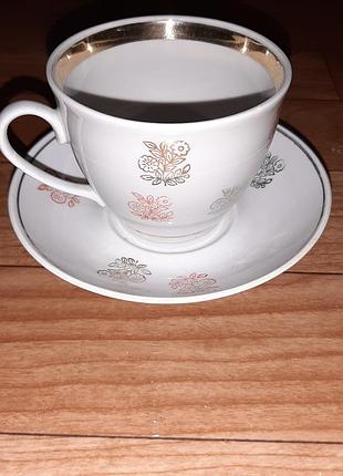 Чашка та блюдце полонне (полонский фарфоровый завод)