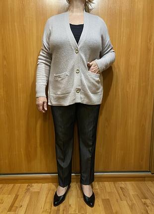 Женский кардиган шерсть с кашемиром большого размера