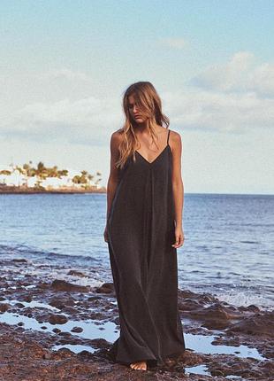 Платье женское струящееся черная zara new
