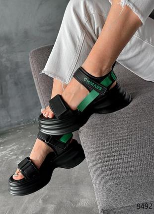 Босоніжки жіночі erny чорний екошкіра 8492