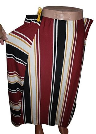 Юбка полосатая на резинке батал королевский f&amp;f большой размер