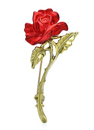Красивая брошь в винтажном стиле - роза,цветок - покрытие эмаль "красивая роза,цветок, вынтаж"