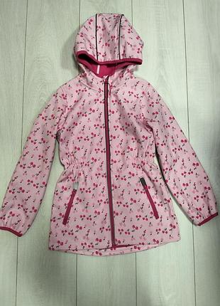 Куртка для девочки софтшелл розовая little kids 134см