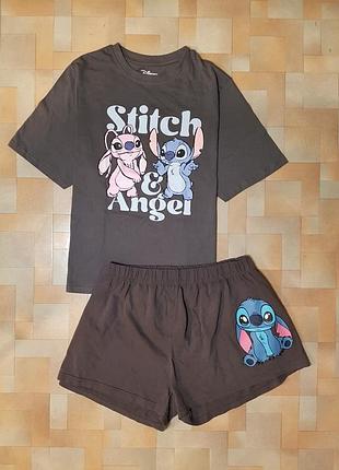 Піжама stitch disney м-l розмір, комплект розпарювання котон-стич