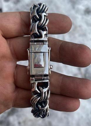 Серебряный браслет "круглый бисмарк" массой 100грам " мужская массивная цепочка на руку2 фото