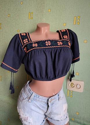 Топ жіночий топік з вишивкою topshop m. 38