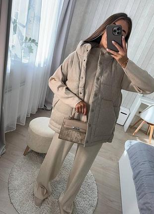 Женская стильная демисезонная кэшемировая жилетка