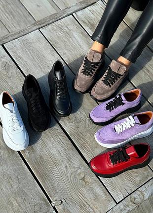 Кроссовки натуральная кожа замша
