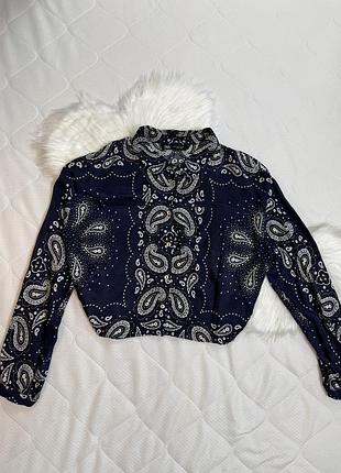 Блуза блузка рубашка топ zara укорочена топік
