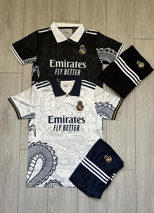 Футбольна форма реал мадрид з драконом real madrid футболка та шорти дитяча підліткова доросла