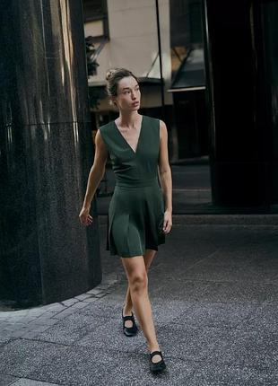 Платье женское зеленое короткое zara new