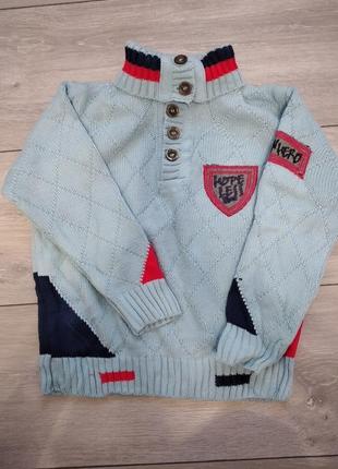 Голубой свитер на мальчика 3-5 лет
