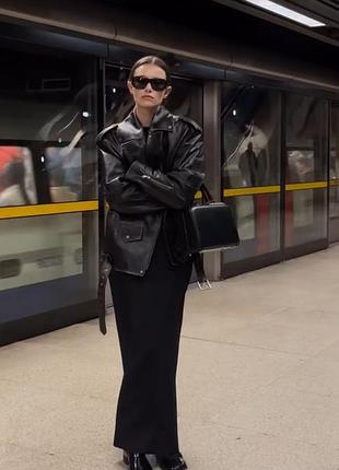 Косуха оверсайз zara кожанка курточка oversize экокожа
