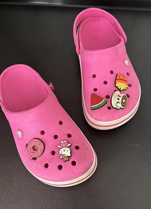 Crocs оригинал, розовые оригинальные кроксы, кроксы+джибитсы