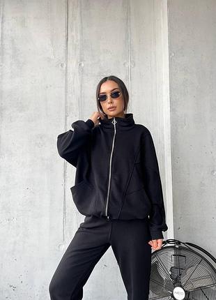 Спортивный костюм с кофтой на молнии с брюками с карманами с манжетами на резинке4 фото