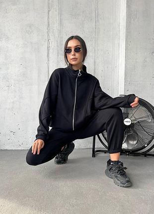 Спортивный костюм с кофтой на молнии с брюками с карманами с манжетами на резинке6 фото