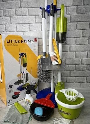 Ігровий набір для прибирання (667-71),22 деталі, підставка, відро, швабра, щітка, совок, пилосос