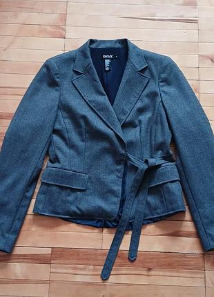 Классический шерстяной жакет dkny, классический шерстяной пиджак, жакет на завязках